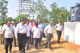SKU VC Prof.Kuderu Rajagopal visit to sku local power station during dussehra ayudha pooja celebrations